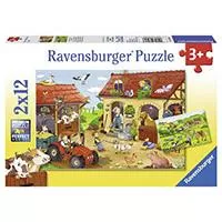 Kliknite za detalje - Ravensburger puzzle  Dečije puzle - 2x12 - Working on the Farm  2x12 delova  RA07560