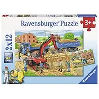Kliknite za detalje - Ravensburger puzzle  Dečije puzle - 2x12 - Busy Construction Site  2x12 delova  RA07589