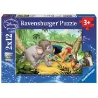 Kliknite za detalje - Ravensburger puzzle  Dečije puzle - 2x12 - Disney - The Jungle Book - Mowglis friends  2x12 delova  RA07587