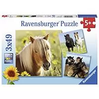 Kliknite za detalje - Ravensburger puzzle Dečije puzle - 3x49 - Životinje - Konji - Horses  3x49 delova RA08011