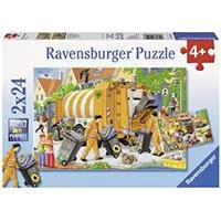 Kliknite za detalje - Ravensburger puzzle Dečije puzle - 2x24 - The Dustmen   2x24 delova RA09192