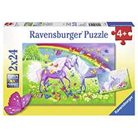 Kliknite za detalje - Ravensburger puzzle Dečije puzle - 2x24 - Životinje - Konji - Rainbow Horses   2x24 delova RA09193