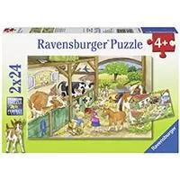 Kliknite za detalje - Ravensburger puzzle Dečije puzle - 2x24 - Životinje - Happy Country Life   2x24 delova RA09195