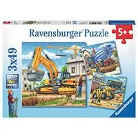 Kliknite za detalje - Ravensburger puzzle Dečije puzle - 3x49 - Large construction vehicles   3x49 delova RA09226