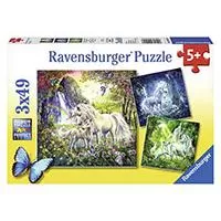 Kliknite za detalje - Ravensburger puzzle Dečije puzle - 3x49 - Fantazija - Beautiful Unicorns  3x49 delova RA09291