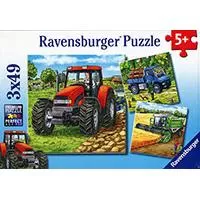 Kliknite za detalje - Ravensburger puzzle Dečije puzle - 3x49 - Velike poljoprivredne mašine - Traktor  3x49 delova RA09388