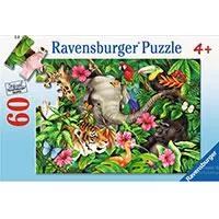 Kliknite za detalje - Ravensburger puzzle Dečije puzle - 60 - 1:1 - Životinje -  Tropical Friends   60 delova RA09533