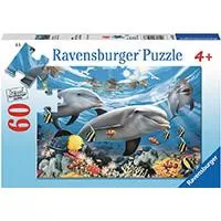 Kliknite za detalje - Ravensburger puzzle Dečije puzle - 60 - 1:1 - Životinje - Delfini - Caribbean Smile   60 delova RA09593