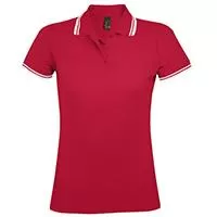 Kliknite za detalje - Sols Pasadena Ženska majica sa kragnom vel. XXL Red/White 00578
