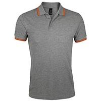 Kliknite za detalje - Polo majica za muškarce veličina M Sols Pasadena Melange Grey/Orange 00577