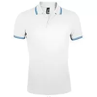 Kliknite za detalje - Polo majica za muškarce veličina L Sols Pasadena White/Aqua 00577