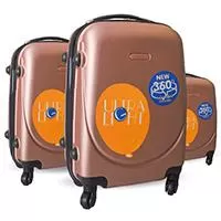 Kliknite za detalje - Komplet Od 3 Tvrda Kofera Za Putovanja Sazio Monaco Pink-Gold