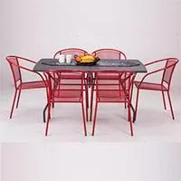 Kliknite za detalje - Baštenska, Metalna, Garnitura Cefalu-Red - 6 Stolica i Sto