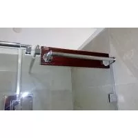 Kliknite za detalje - Držač peškira za staklo i zid na tikovini 40cm