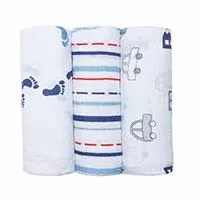Kliknite za detalje - Višenamenske pelene set od 3 komada - plave
