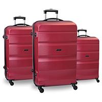Komplet 3 ABS Tvrda Kofera Porto Red