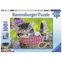 Kliknite za detalje - Ravensburger XXL Puzzle 100 delova - Usnulo mače 10539