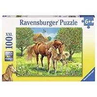 Kliknite za detalje - Ravensburger XXL Puzzle 100 delova - Konji u voćnjaku 10577