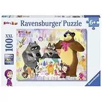 Kliknite za detalje - Ravensburger XXL Puzzle 100 delova - Maša i medved - Maša slikarka 10590