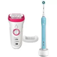 Kliknite za detalje - Braun Gift Set Silk-epil bežični epilator SE9-521 i Oral B električna četkica za zube 504751