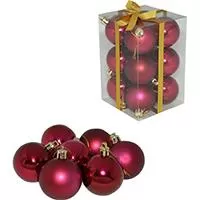 Kliknite za detalje - Ukrasi Za Jelku 12 komada - Kuglice 5 cm bordo