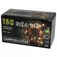Kliknite za detalje - Novogodišnje lampice - riža 150 belih lampica sa funkcijama