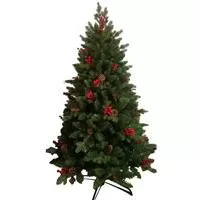 Kliknite za detalje - Novogodišnja jelka sa šišarkama i crvenim bobicama 210cm 180879