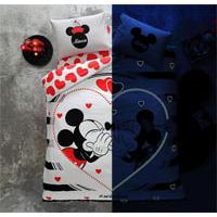 Kliknite za detalje - Dupla pamučna posteljina koja sija u mraku Minnie and Mickey Amour