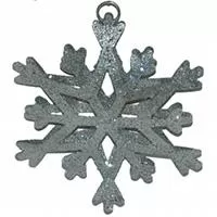 Kliknite za detalje - Metalni ukras za jelku srebrna pahulja 9.5 cm