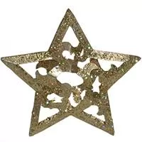 Kliknite za detalje - Metalni ukras za jelku zlatna zvezda 9.5 cm