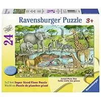 Kliknite za detalje - Ravensburger Velike podne puzle  - Divlje životinje na pojilištu 05542