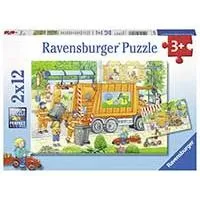 Kliknite za detalje - Ravensburger Puzzle 2x12 Čistači ulica 07617