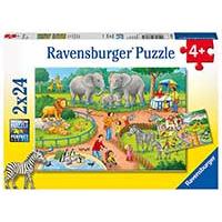 Kliknite za detalje - Ravensburger Puzzle 2x24 Jedan dan u zoološkom vrtu 07813
