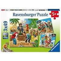 Kliknite za detalje - Ravensburger Puzle 3x49 Gusarske avanture 08030