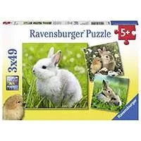 Kliknite za detalje - Ravensburger Puzle 3x49 Zečići 08041