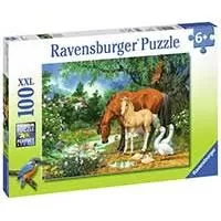 Kliknite za detalje - Ravensburger Puzle 100 delova - Idila na jezercetu 10833