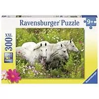Kliknite za detalje - Slagalica Ravensburger 300 delova -  Konji u cvetnom polju 13218