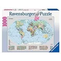 Kliknite za detalje - Puzzle Ravensburger 1000 delova -  Karta sveta sa zastavama 15652