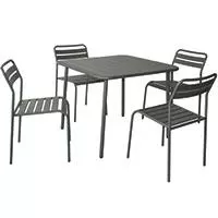 Kliknite za detalje - Baštenska Garnitura Od Metala Simz Dark Grey - 4 Stolice i Sto