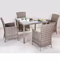 Kliknite za detalje - Garnitura Jonas Grey - 4 Fotelje i Sto Sa Staklom - Wicker Ratan