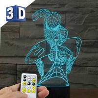 3D LED RGB lampa sa promenljivom bojom svetlosti Spider-Man