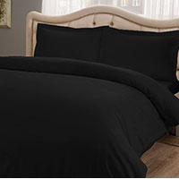 Satenska bračna posteljina Basic Black