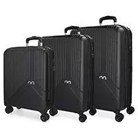 Kliknite za detalje - Koferi Movom Trendy Black Set 55cm-67cm-76cm 58194
