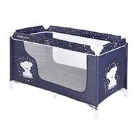 Kliknite za detalje - LORELLI Prenosivi krevetac MOONLIGHT 1 nivo Dark Blue Teddy Bear