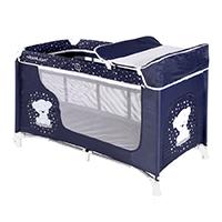 Kliknite za detalje - LORELLI Prenosivi krevetac MOONLIGHT 2 nivoa Dark Blue Teddy Bear