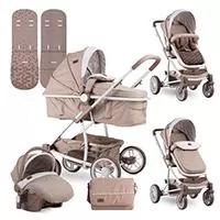 Kliknite za detalje - LORELLI Kolica za bebe S-500 SET Beige Triangles