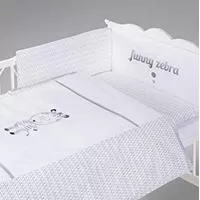 Kliknite za detalje - KLUPS Posteljina za bebe SET 5 delova FUNNY ZEBRA C-5/H196