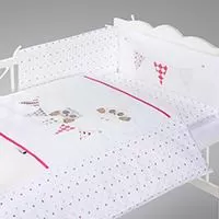Kliknite za detalje - KLUPS Posteljina za bebe SET 5 delova NIGHT BIRDS Pink C-5/H237