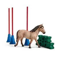 Kliknite za detalje - Schleich Figure Konji - Poni i slalom prepreke 42483