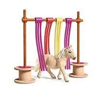 Kliknite za detalje - Schleich Figure Konji - Poni i prepreka sa zavesom 42484